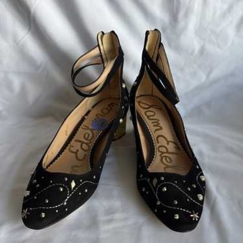 Sam Edelman Black Embellished Heels